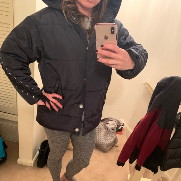 Maje corset style puffy bomber jacket - Picture 7 of 8